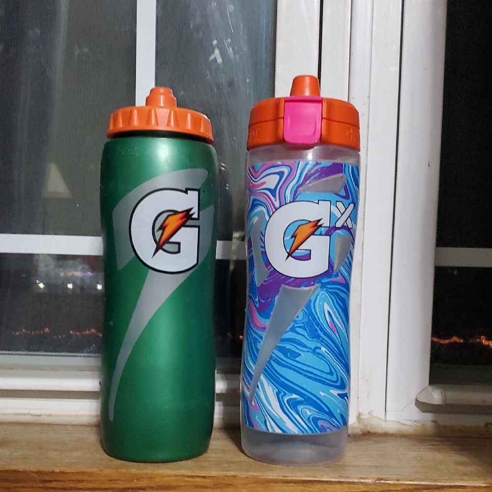 Gatorade Green and Blue Water Bottles